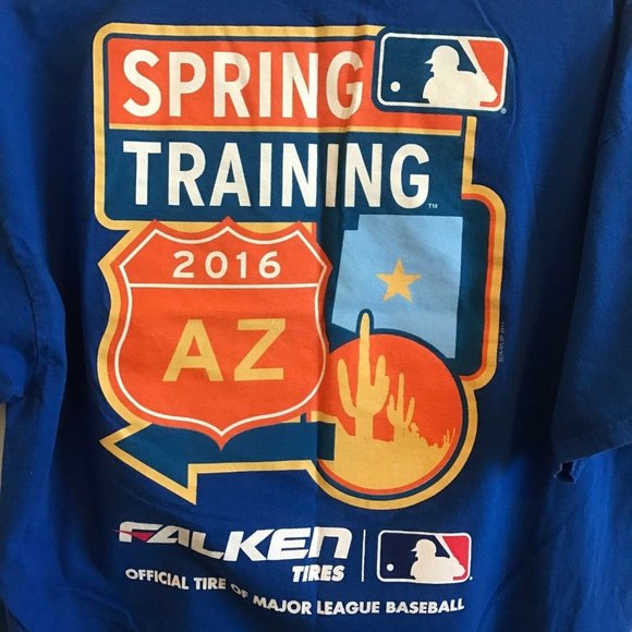 Falken Tires Men's Official Spring Training 2016 Blue T-shirt Size XL Baseball - Picture 1 of 9